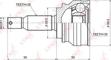 LYNXauto CO-3644 - Каре комплект, полуоска vvparts.bg