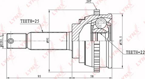 LYNXauto CO-3604A - Каре комплект, полуоска vvparts.bg