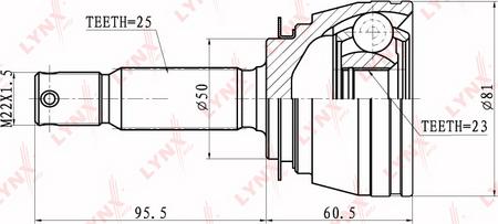 LYNXauto CO-3605 - Каре комплект, полуоска vvparts.bg