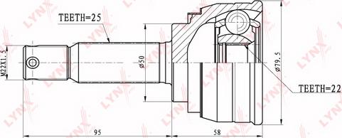 LYNXauto CO-3600 - Каре комплект, полуоска vvparts.bg