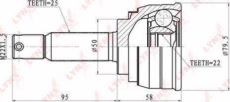 LYNXauto CO-3603 - Каре комплект, полуоска vvparts.bg