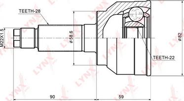 LYNXauto CO-3639 - Каре комплект, полуоска vvparts.bg