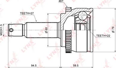 LYNXauto CO-3635A - Каре комплект, полуоска vvparts.bg