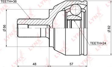 LYNXauto CO-3632 - Каре комплект, полуоска vvparts.bg