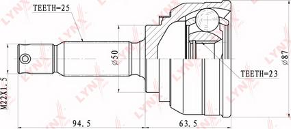 LYNXauto CO-3629 - Каре комплект, полуоска vvparts.bg