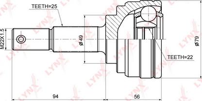 LYNXauto CO-3678 - Каре комплект, полуоска vvparts.bg