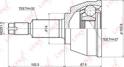 LYNXauto CO-3677 - Каре комплект, полуоска vvparts.bg