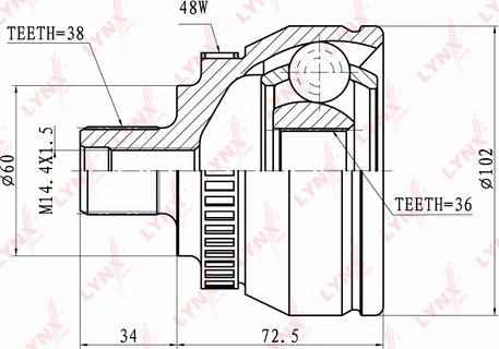 LYNXauto CO-3019A - Каре комплект, полуоска vvparts.bg