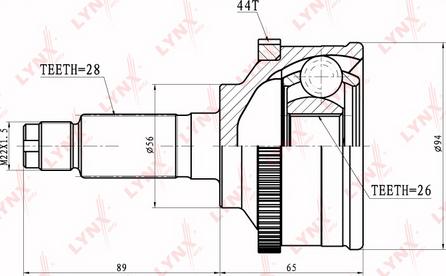 LYNXauto CO-3022A - Каре комплект, полуоска vvparts.bg