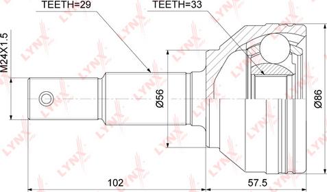 LYNXauto CO-3853 - Каре комплект, полуоска vvparts.bg