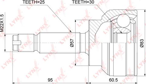 LYNXauto CO-3862 - Каре комплект, полуоска vvparts.bg