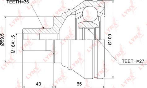 LYNXauto CO-3870 - Каре комплект, полуоска vvparts.bg