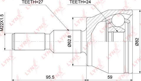 LYNXauto CO-3873 - Каре комплект, полуоска vvparts.bg