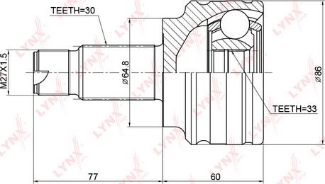 LYNXauto CO-3764 - Каре комплект, полуоска vvparts.bg