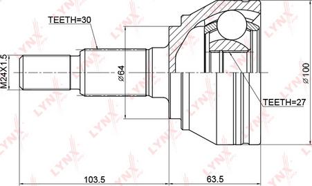 LYNXauto CO-3763 - Каре комплект, полуоска vvparts.bg