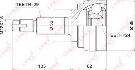 LYNXauto CO-3704 - Каре комплект, полуоска vvparts.bg