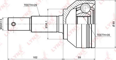 LYNXauto CO-3703 - Каре комплект, полуоска vvparts.bg