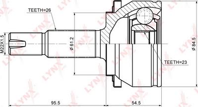 LYNXauto CO-3707 - Каре комплект, полуоска vvparts.bg