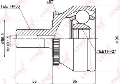 LYNXauto CO-3780A - Каре комплект, полуоска vvparts.bg