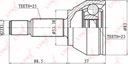 LYNXauto CO-2801 - Каре комплект, полуоска vvparts.bg