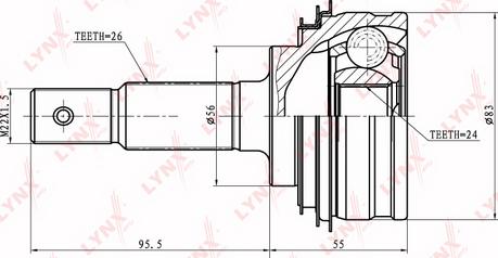 LYNXauto CO-7549 - Каре комплект, полуоска vvparts.bg