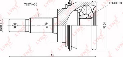 LYNXauto CO-7544 - Каре комплект, полуоска vvparts.bg