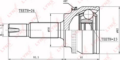 LYNXauto CO-7562A - Каре комплект, полуоска vvparts.bg