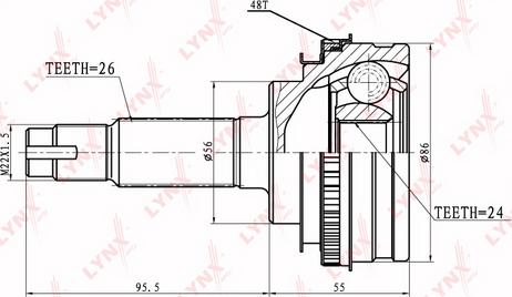 LYNXauto CO-7509A - Каре комплект, полуоска vvparts.bg