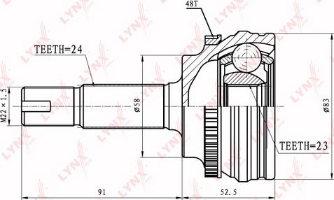 LYNXauto CO-7500A - Каре комплект, полуоска vvparts.bg