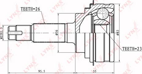 LYNXauto CO-7507 - Каре комплект, полуоска vvparts.bg