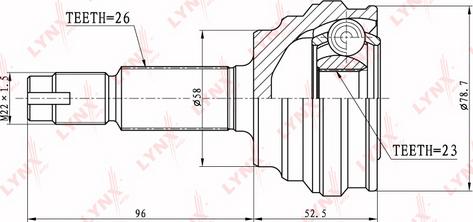 LYNXauto CO-7515 - Каре комплект, полуоска vvparts.bg