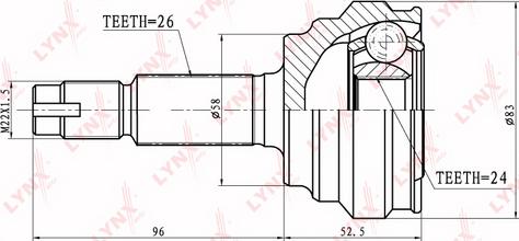 LYNXauto CO-7516 - Каре комплект, полуоска vvparts.bg