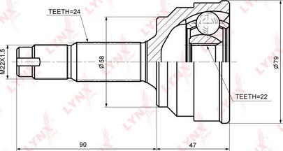 LYNXauto CO-7588 - Каре комплект, полуоска vvparts.bg