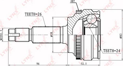 LYNXauto CO-7520A - Каре комплект, полуоска vvparts.bg