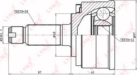 LYNXauto CO-7800 - Каре комплект, полуоска vvparts.bg