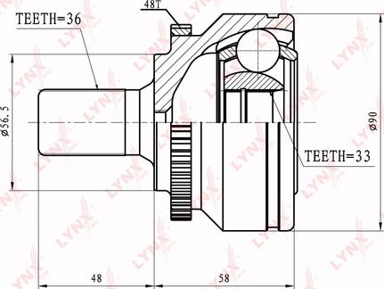 LYNXauto CO-7801A - Каре комплект, полуоска vvparts.bg