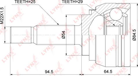 LYNXauto CO-7801 - Каре комплект, полуоска vvparts.bg