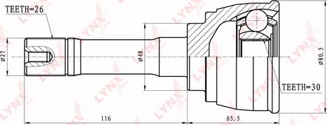 LYNXauto CO-7305 - Каре комплект, полуоска vvparts.bg