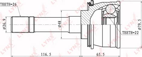 LYNXauto CO-7302 - Каре комплект, полуоска vvparts.bg