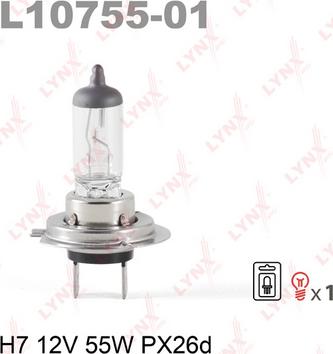 LYNXauto L10755-01 - Крушка с нагреваема жичка, фар за дълги светлини vvparts.bg