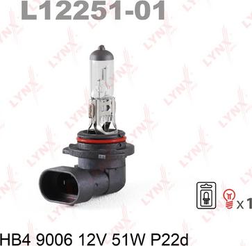 LYNXauto L12251-01 - Крушка с нагреваема жичка, фар за дълги светлини vvparts.bg