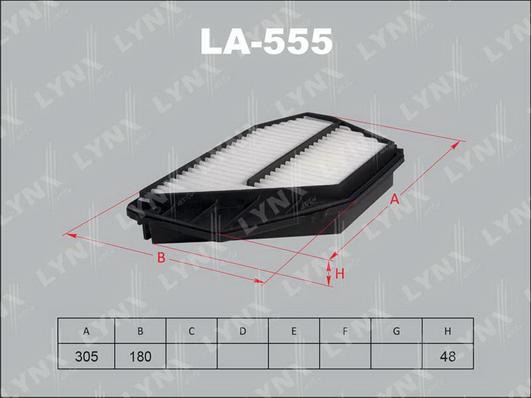 LYNXauto LA-555 - Въздушен филтър vvparts.bg