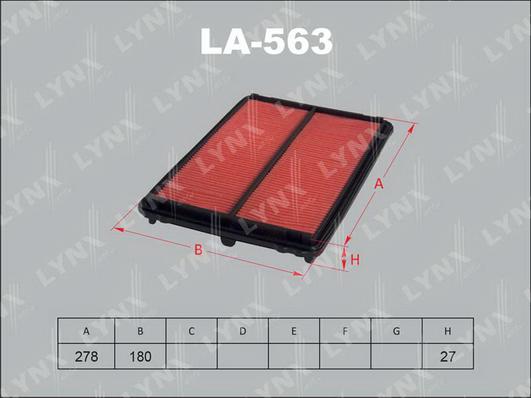 LYNXauto LA-563 - Въздушен филтър vvparts.bg