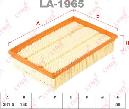 LYNXauto LA-1965 - Въздушен филтър vvparts.bg