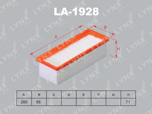 LYNXauto LA-1928 - Въздушен филтър vvparts.bg