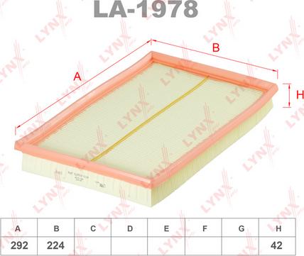 LYNXauto LA-1978 - Въздушен филтър vvparts.bg