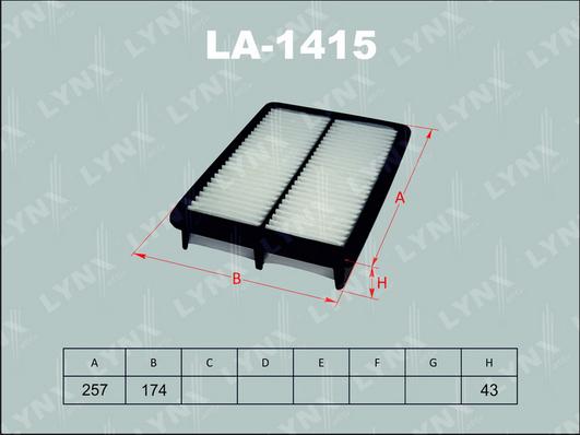 LYNXauto LA-1415 - Въздушен филтър vvparts.bg