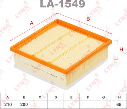 LYNXauto LA-1549 - Въздушен филтър vvparts.bg