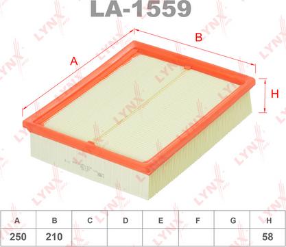 LYNXauto LA-1559 - Въздушен филтър vvparts.bg