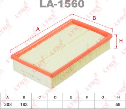 LYNXauto LA-1560 - Въздушен филтър vvparts.bg